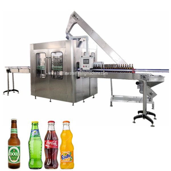 Low Consumption 3000bph 75mm Diameter Glass Bottle Filling Line